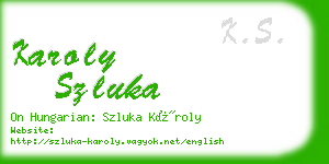 karoly szluka business card